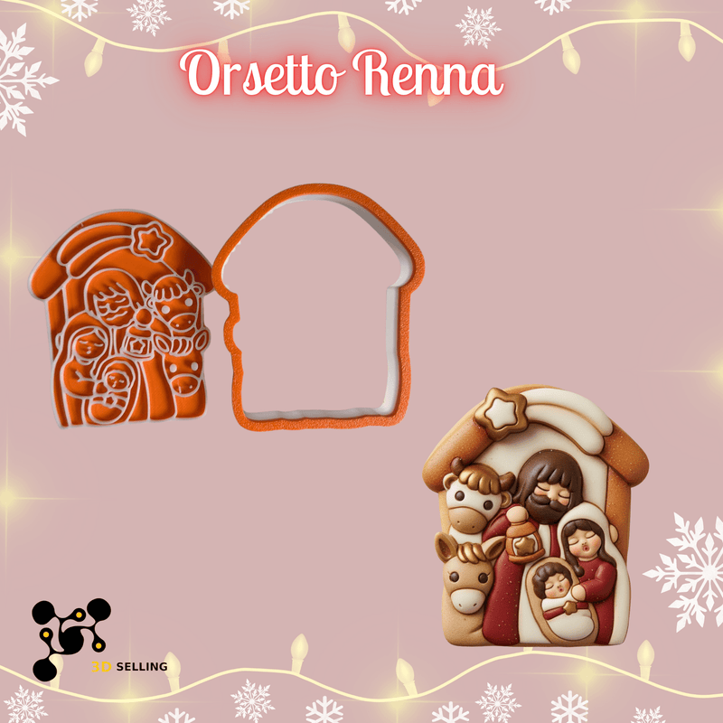 SELLING3D Casa, arredamento e bricolage:Articoli per cucina e bar:Accessori per pasticceria:Altro accessori per pasticceria Tagliabiscotti Presepe ad Incisione