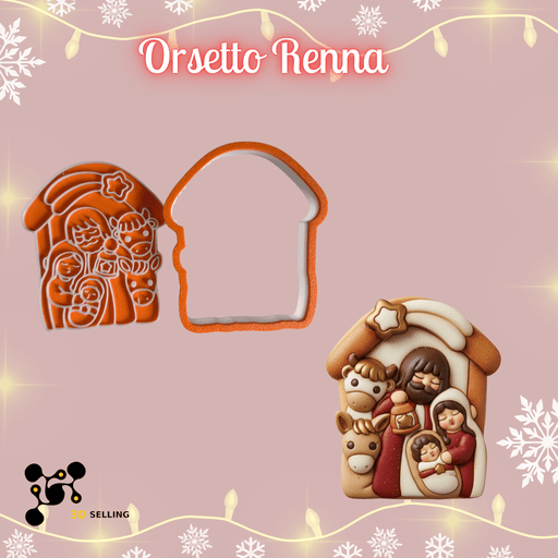SELLING3D Casa, arredamento e bricolage:Articoli per cucina e bar:Accessori per pasticceria:Altro accessori per pasticceria Tagliabiscotti Presepe ad Incisione