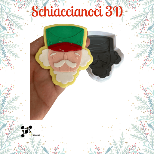 SELLING3D Casa, arredamento e bricolage:Articoli per cucina e bar:Accessori per pasticceria:Altro accessori per pasticceria Tagliabiscotti Schiaccianoci 3D – Stampo per Biscotti Decorati Natalizi