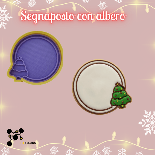 SELLING3D Casa, arredamento e bricolage:Articoli per cucina e bar:Accessori per pasticceria:Altro accessori per pasticceria Tagliabiscotti Segnaposto con Albero di Natale ad Incisione