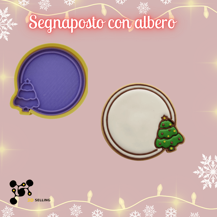 SELLING3D Casa, arredamento e bricolage:Articoli per cucina e bar:Accessori per pasticceria:Altro accessori per pasticceria Tagliabiscotti Segnaposto con Albero di Natale ad Incisione