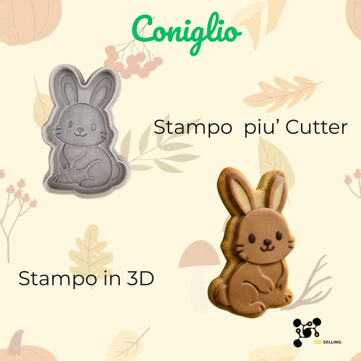 SELLING3D Casa, arredamento e bricolage:Articoli per cucina e bar:Accessori per pasticceria:Altro accessori per pasticceria Tagliabiscotto Coniglio 3D 8/8.5cm