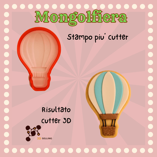 SELLING3D Casa, arredamento e bricolage:Articoli per cucina e bar:Accessori per pasticceria:Altro accessori per pasticceria Tagliabiscotto Mongolfiera 3D