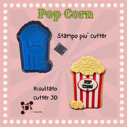 SELLING3D Casa, arredamento e bricolage:Articoli per cucina e bar:Accessori per pasticceria:Altro accessori per pasticceria Tagliabiscotto Pop Corn Circo 3D