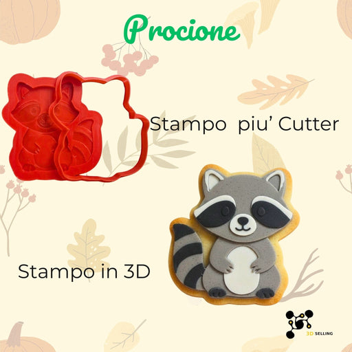 Selling3D Casa, arredamento e bricolage:Articoli per cucina e bar:Accessori per pasticceria:Altro accessori per pasticceria Tagliabiscotto Procione 3D