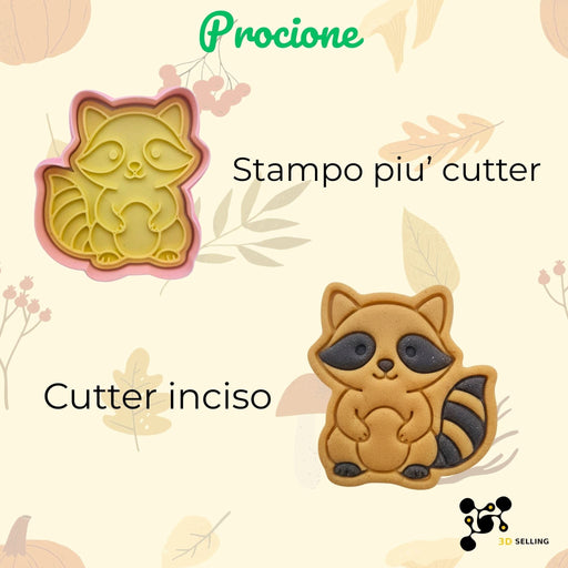 SELLING3D Casa, arredamento e bricolage:Articoli per cucina e bar:Accessori per pasticceria:Altro accessori per pasticceria Tagliabiscotto Procione Classico – Stampo biscotti ad incisione
