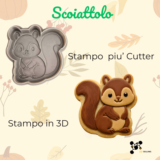 SELLING3D Casa, arredamento e bricolage:Articoli per cucina e bar:Accessori per pasticceria:Altro accessori per pasticceria Tagliabiscotto Scoiattolo 3D 8.5cm