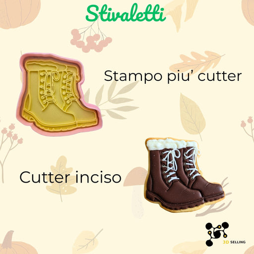 Selling3D Casa, arredamento e bricolage:Articoli per cucina e bar:Accessori per pasticceria:Altro accessori per pasticceria Tagliabiscotto Stivaletti Classici – Stampo biscotti ad incisione