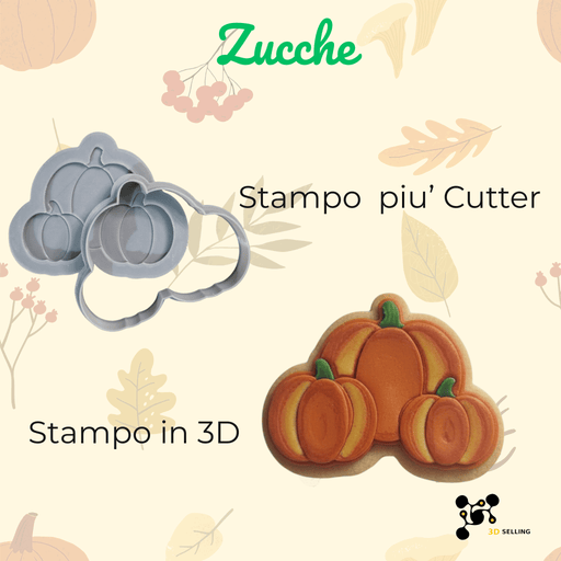 SELLING3D Casa, arredamento e bricolage:Articoli per cucina e bar:Accessori per pasticceria:Altro accessori per pasticceria Tagliabiscotto Zucca 3D