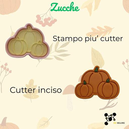 SELLING3D Casa, arredamento e bricolage:Articoli per cucina e bar:Accessori per pasticceria:Altro accessori per pasticceria Tagliabiscotto Zucca Classico – Stampo biscotti ad incisione