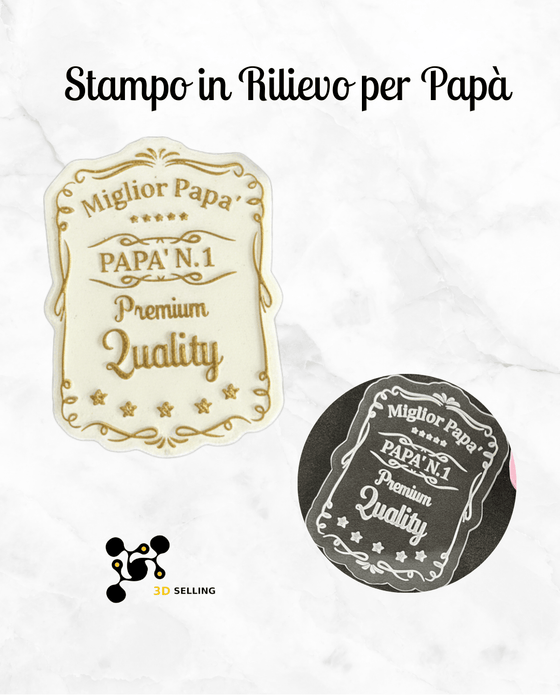 SELLING3D Casa, arredamento e bricolage:Articoli per cucina e bar:Accessori per pasticceria:Altro accessori per pasticceria Targhetta Miglior Papà in rilievo 9cm