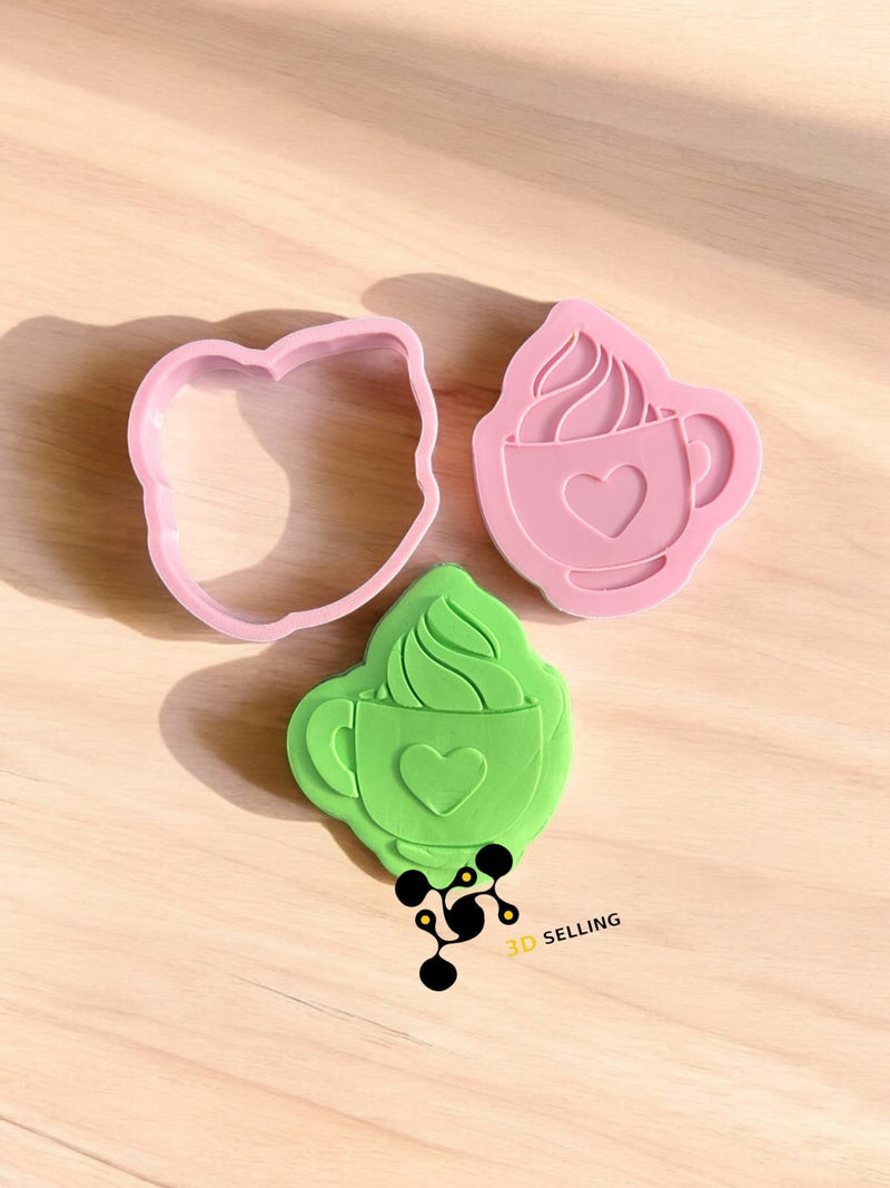 Tazza con cuore in rilievo in 3D 9cm - 3d Selling