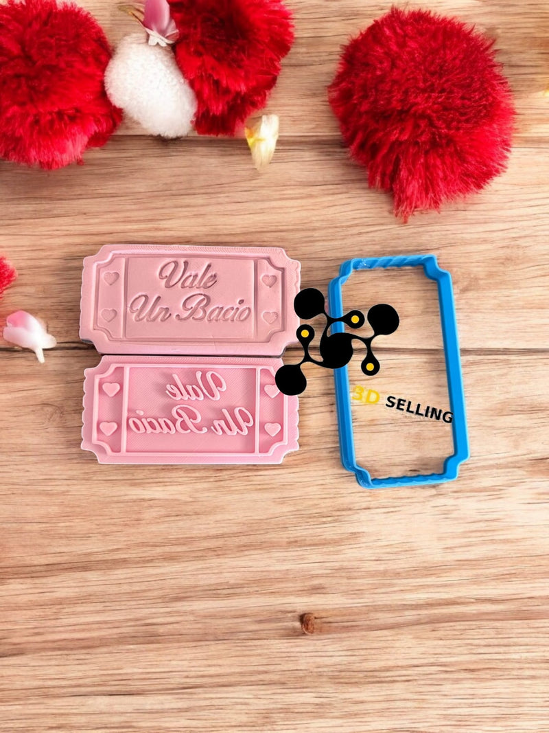 Ticket Bacio cookie cutter 9cm - 3d Selling