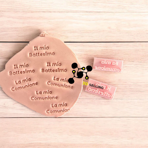 Selling3D Casa, arredamento e bricolage:Articoli per cucina e bar:Accessori per pasticceria:Altro accessori per pasticceria Timbro 2 pezzi Battesimo e comunione