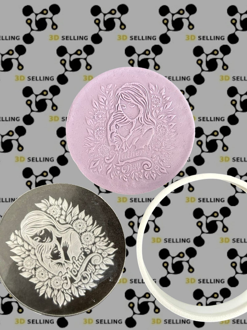 Timbro + cutter in acrilico Mamma con Bebè - 3d Selling