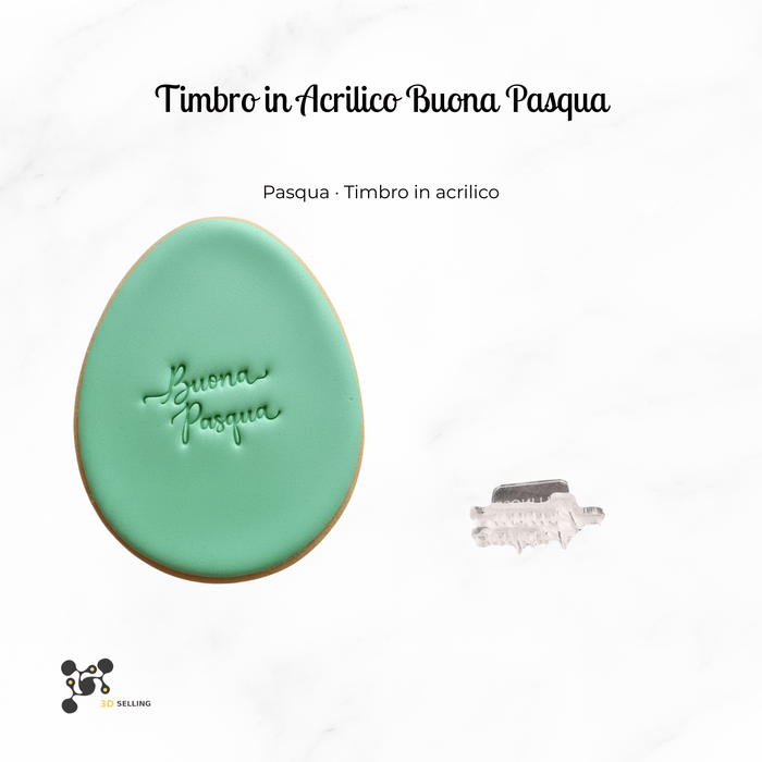 Selling3D Casa, arredamento e bricolage:Articoli per cucina e bar:Accessori per pasticceria:Altro accessori per pasticceria Timbro in acrilico superfino Buona Pasqua 4.5cm