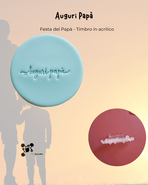 Selling3D Casa, arredamento e bricolage:Articoli per cucina e bar:Accessori per pasticceria:Altro accessori per pasticceria Timbro in acrilico superfino Festa del Papà 5cm