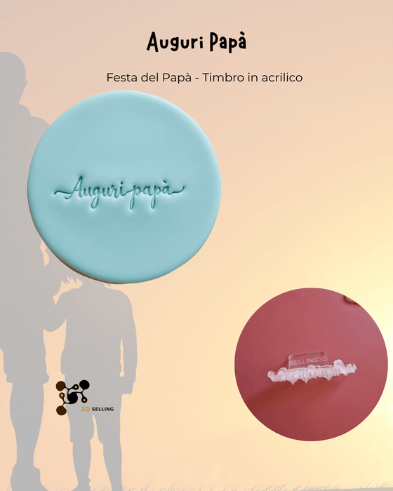 Selling3D Casa, arredamento e bricolage:Articoli per cucina e bar:Accessori per pasticceria:Altro accessori per pasticceria Timbro in acrilico superfino Festa del Papà 5cm