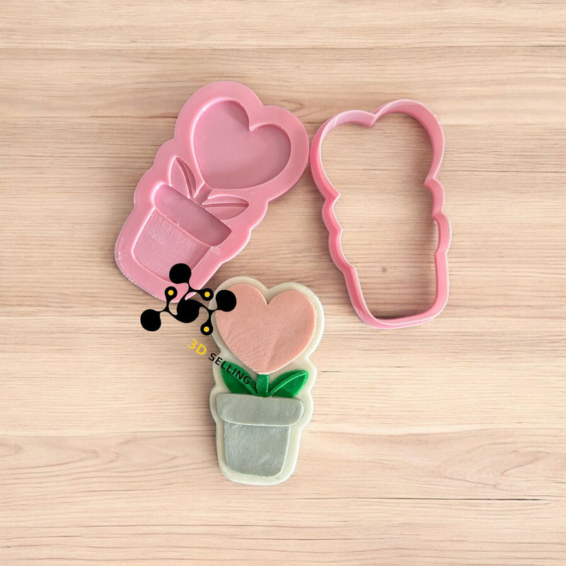 Vaso con cuore stampo in 3D 8cm - 3d Selling
