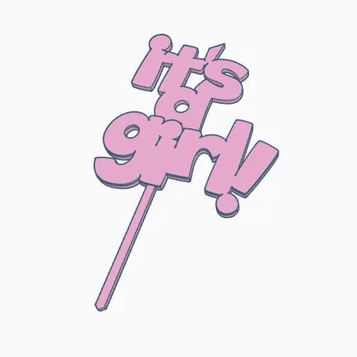 Cake topper its a girl baby shower evento festa femmina - 3d Selling