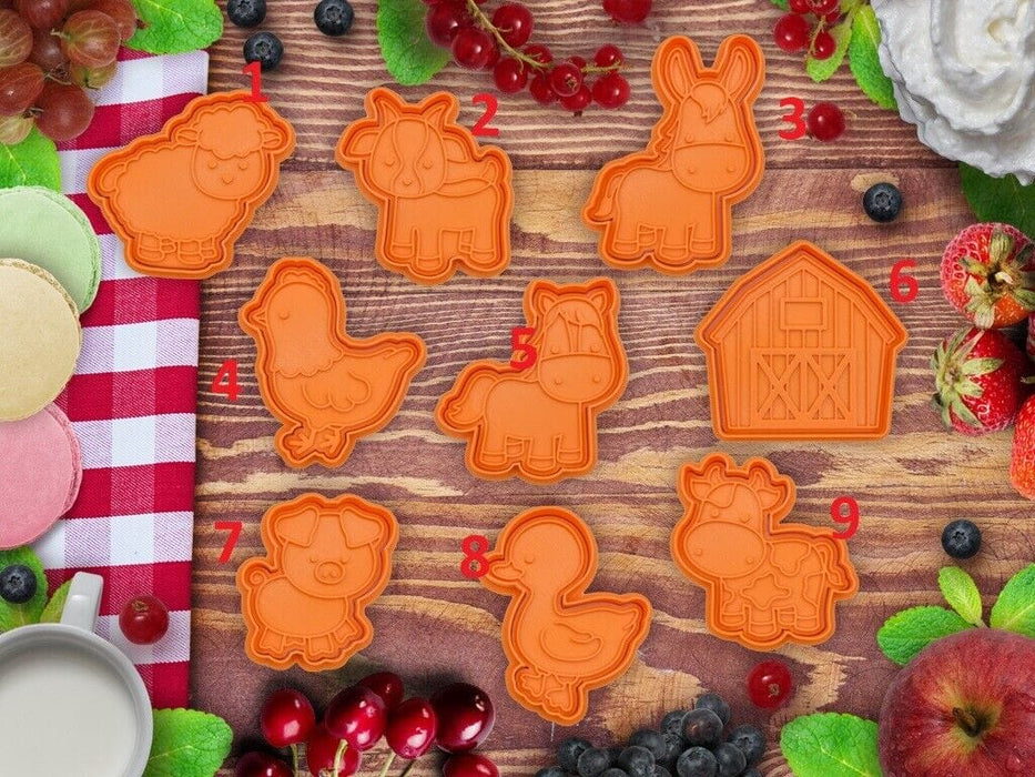 Animali della fattoria cookie cutter set 9 pezzi formina tagliabiscott — 3d  Selling
