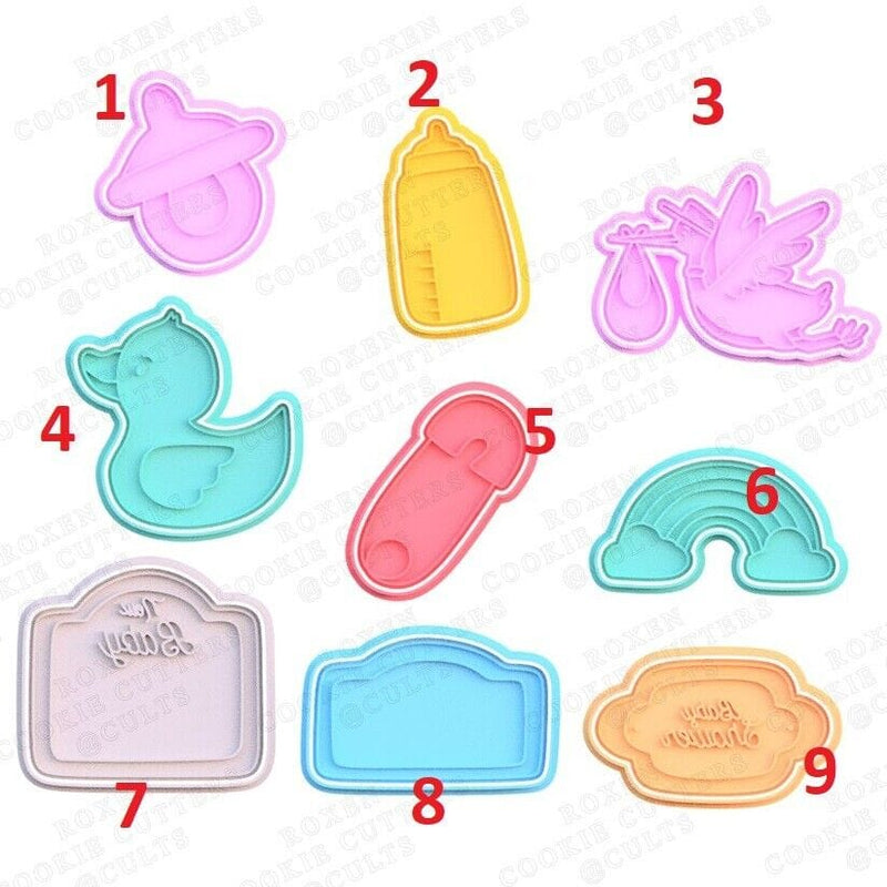Baby Shower Set 9 pezzi cookie cutter formina tagliabiscotti  o PDZ - 3d Selling