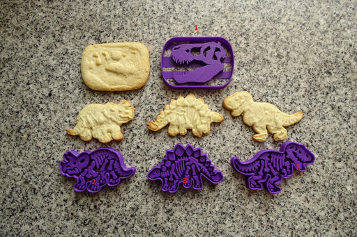 Selling3D Casa, arredamento e bricolage:Articoli per cucina e bar:Accessori per pasticceria:Formine e stampi per biscotti 1 Dinosauri set 4 pezzi cookie cutter formina tagliabiscotti cake design