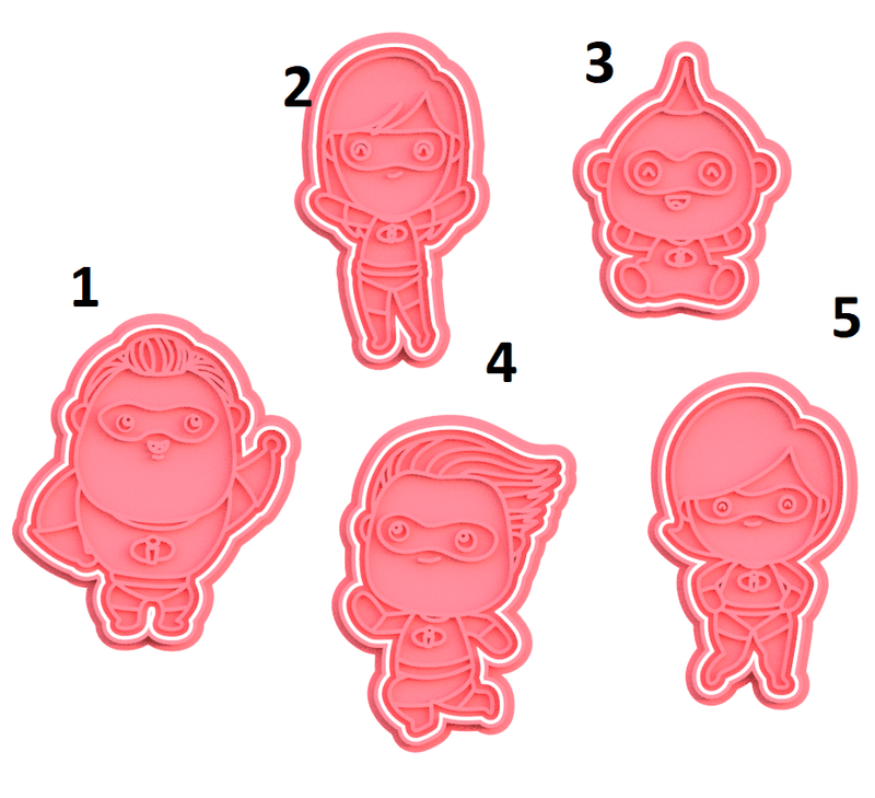 Gli Incredibili Set 5 pezzi cookie cutter formina tagliabiscotti  o PDZ - 3d Selling