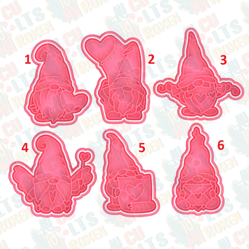 Selling3D Casa, arredamento e bricolage:Articoli per cucina e bar:Accessori per pasticceria:Formine e stampi per biscotti 1 Gnomi cuori set san Valentino cookie cutter formina tagliabiscotti