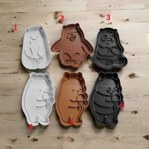 Selling3D Casa, arredamento e bricolage:Articoli per cucina e bar:Accessori per pasticceria:Formine e stampi per biscotti 1 Orsetti set 6 pezzi cookie cutter formina tagliabiscotti cake design