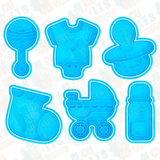selling3d Casa, arredamento e bricolage:Articoli per cucina e bar:Accessori per pasticceria:Formine e stampi per biscotti 1 pezzo Formina tagliabiscotti Baby Shower babyshowe set cookie cutter pasta di zucchero