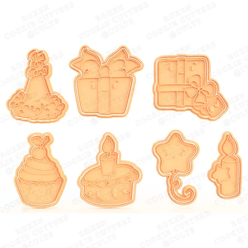 selling3d Casa, arredamento e bricolage:Articoli per cucina e bar:Accessori per pasticceria:Formine e stampi per biscotti 1 pezzo Formina tagliabiscotti Compleanno birthday set cookie cutter pasta di zucchero