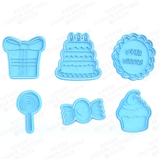 selling3d Casa, arredamento e bricolage:Articoli per cucina e bar:Accessori per pasticceria:Formine e stampi per biscotti 1 pezzo Formina tagliabiscotti Compleanno birthday set cookie cutter pasta di zucchero