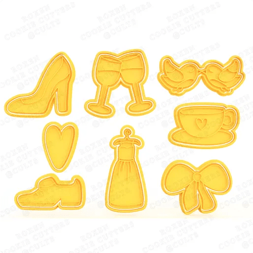 selling3d Casa, arredamento e bricolage:Articoli per cucina e bar:Accessori per pasticceria:Formine e stampi per biscotti 1 pezzo Formina tagliabiscotti Matrimonio Wedding set cookie cutter pasta di zucchero