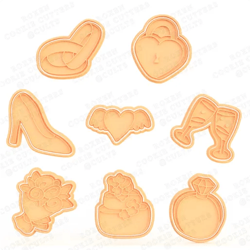selling3d Casa, arredamento e bricolage:Articoli per cucina e bar:Accessori per pasticceria:Formine e stampi per biscotti 1 pezzo Formina tagliabiscotti Matrimonio Wedding set cookie cutter pasta di zucchero