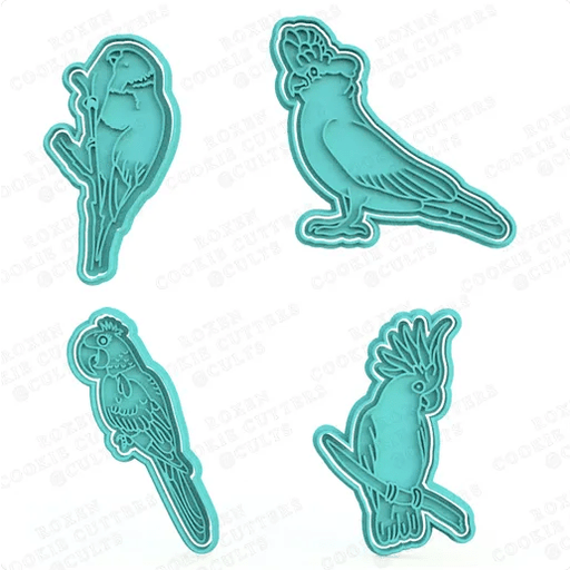 selling3d Casa, arredamento e bricolage:Articoli per cucina e bar:Accessori per pasticceria:Formine e stampi per biscotti 1 pezzo Formina tagliabiscotti Pappagalli Parrots cookie cutter pasta di zucchero