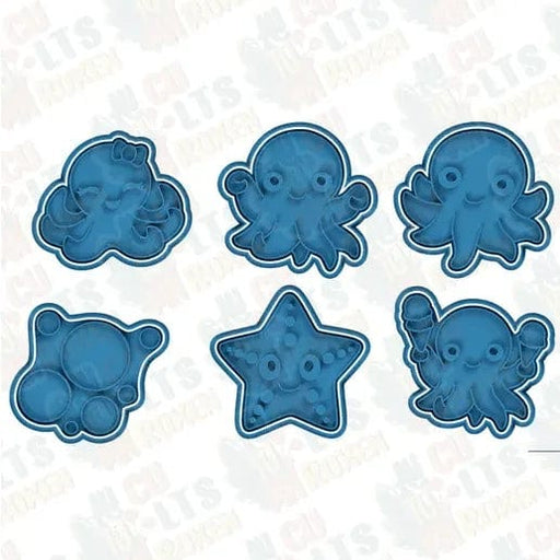 selling3d Casa, arredamento e bricolage:Articoli per cucina e bar:Accessori per pasticceria:Formine e stampi per biscotti 1 pezzo formina tagliabiscotti polipo set cookie cutter pasta di zucchero