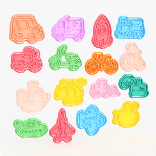 selling3d Casa, arredamento e bricolage:Articoli per cucina e bar:Accessori per pasticceria:Formine e stampi per biscotti 1 pezzo Formina tagliabiscotti Trasporti camion bici set cookie cutter pasta di zucchero