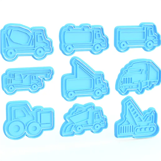 Formina tagliabiscotti Trasporti camion set cookie cutter pasta di zucchero - 3d Selling