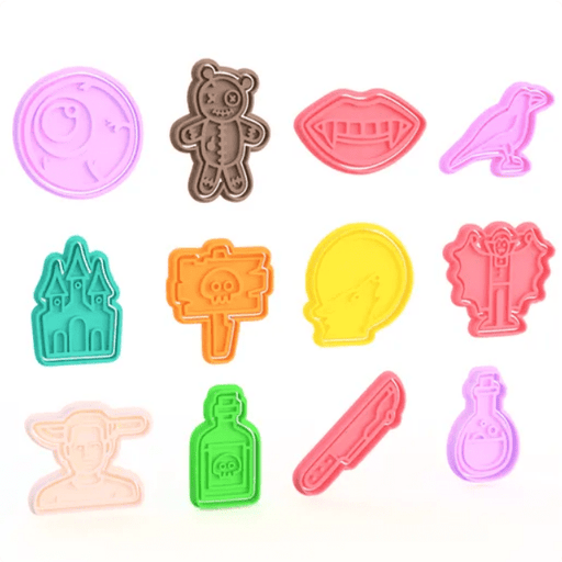 Selling3D Casa, arredamento e bricolage:Articoli per cucina e bar:Accessori per pasticceria:Formine e stampi per biscotti 1 Pezzo Formina tagliabiscottidi Halloween set di cookie cutter horror