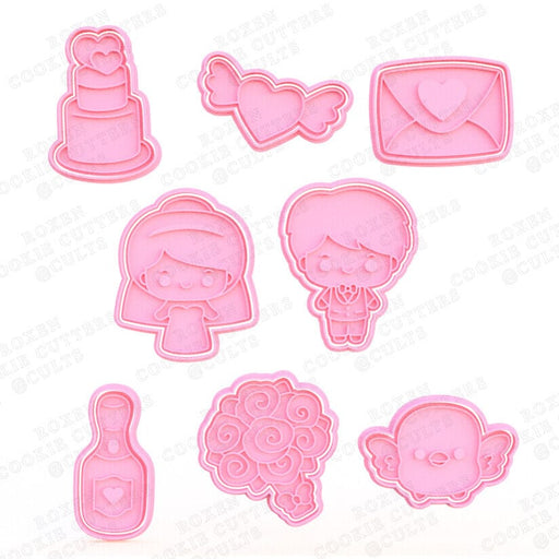 Selling3d Casa, arredamento e bricolage:Articoli per cucina e bar:Accessori per pasticceria:Formine e stampi per biscotti 1 Pezzo Matrimonio Set cookie cutter formina tagliabiscotti compleanni feste