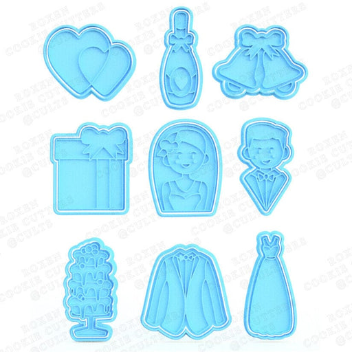 Selling3d Casa, arredamento e bricolage:Articoli per cucina e bar:Accessori per pasticceria:Formine e stampi per biscotti 1 Pezzo Matrimonio Set cookie cutter formina tagliabiscotti compleanni feste