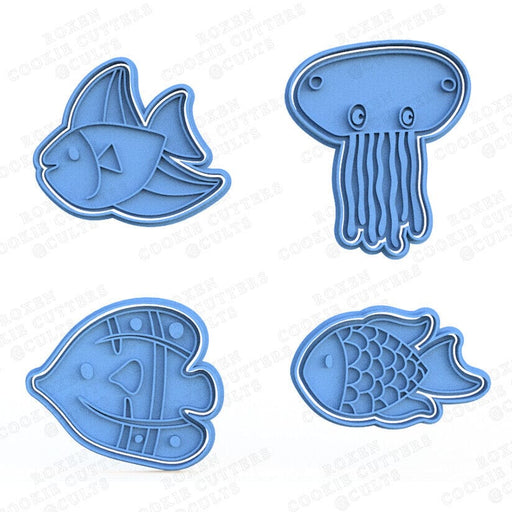 Selling3d Casa, arredamento e bricolage:Articoli per cucina e bar:Accessori per pasticceria:Formine e stampi per biscotti 1 Pezzo Pesci oceano Set cookie cutter formina tagliabiscotti compleanni feste