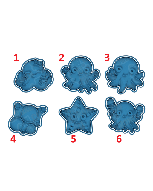 Selling3D Casa, arredamento e bricolage:Articoli per cucina e bar:Accessori per pasticceria:Formine e stampi per biscotti 1 Polipetti tema marino cookie cutter set formina tagliabiscotti