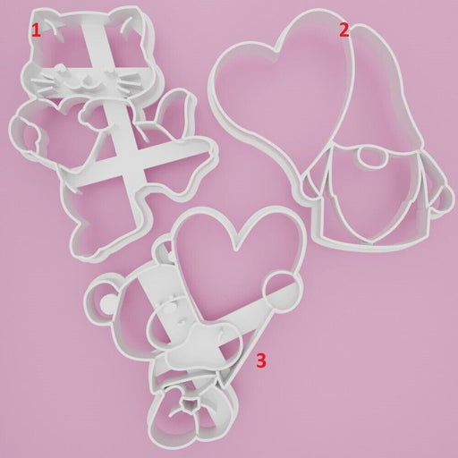 Selling3D Casa, arredamento e bricolage:Articoli per cucina e bar:Accessori per pasticceria:Formine e stampi per biscotti 1 San Valentino set cookie cutter formina tagliabiscotti
