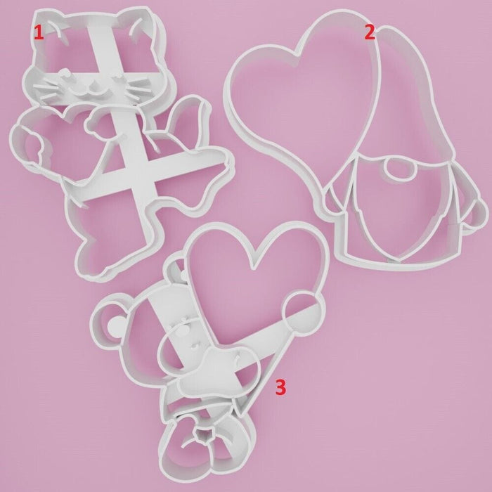 Selling3D Casa, arredamento e bricolage:Articoli per cucina e bar:Accessori per pasticceria:Formine e stampi per biscotti 1 San Valentino set cookie cutter formina tagliabiscotti