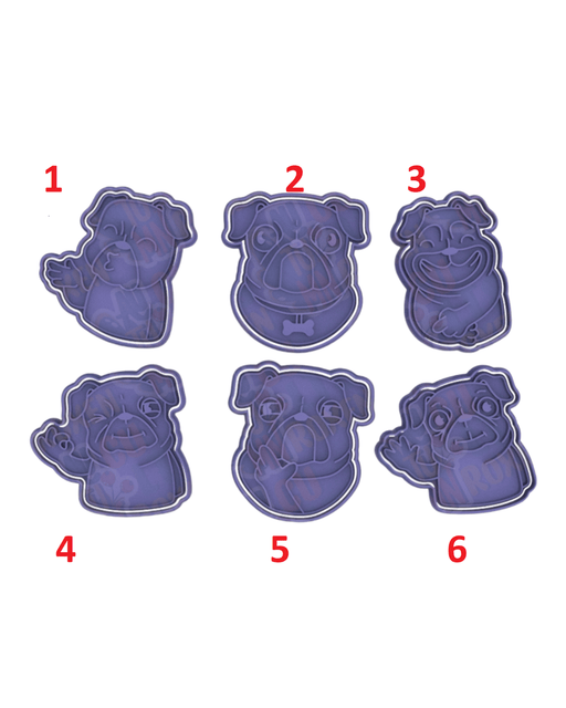 Selling3D Casa, arredamento e bricolage:Articoli per cucina e bar:Accessori per pasticceria:Formine e stampi per biscotti 1 Set Cane Carlino cookie cutter set formina tagliabiscotti