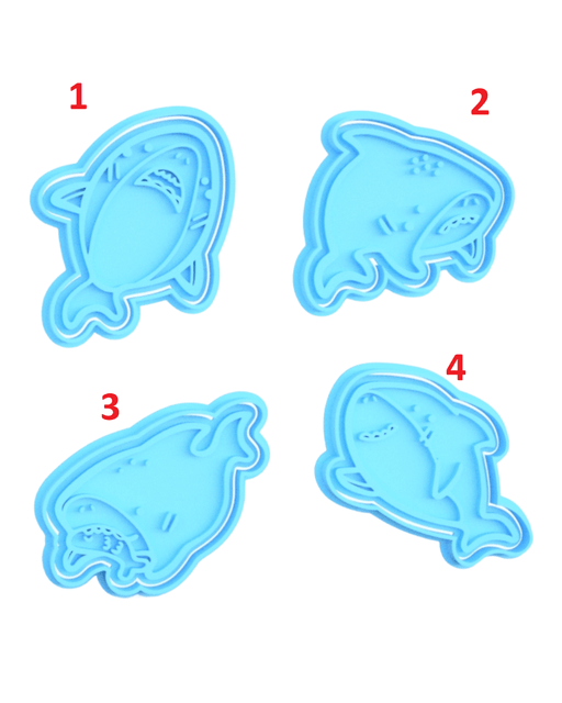 Selling3D Casa, arredamento e bricolage:Articoli per cucina e bar:Accessori per pasticceria:Formine e stampi per biscotti 1 set Squalo cookie cutter set formina tagliabiscotti
