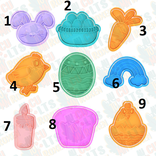 Selling3D Casa, arredamento e bricolage:Articoli per cucina e bar:Accessori per pasticceria:Formine e stampi per biscotti 1 Tema Pasqua set 9 pezzi cookie cutter formina tagliabiscotti cake design