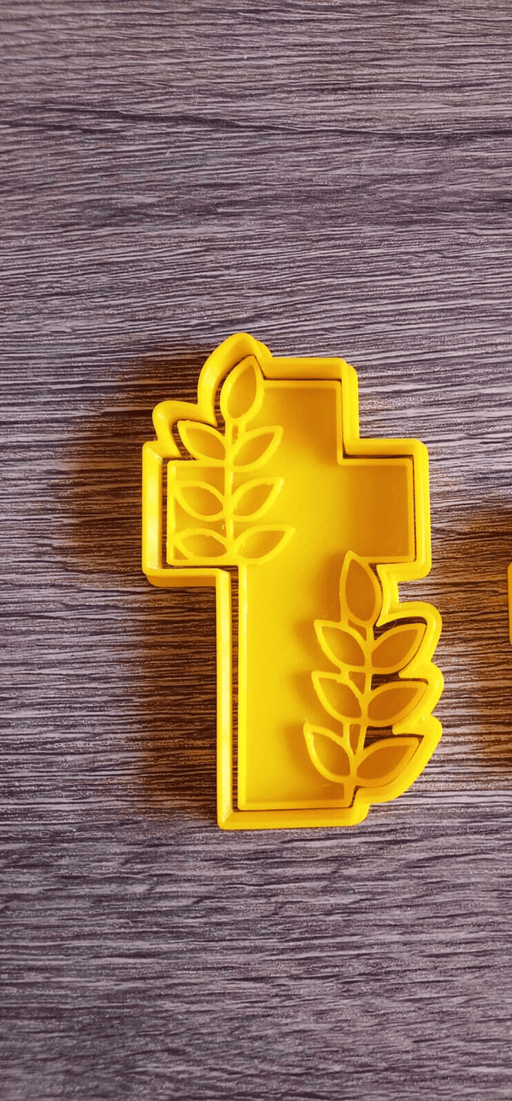 Selling3D Casa, arredamento e bricolage:Articoli per cucina e bar:Accessori per pasticceria:Formine e stampi per biscotti 8CM Croce con fiori idea prima comunione cookie cutter formina tagliabiscotti PDZ